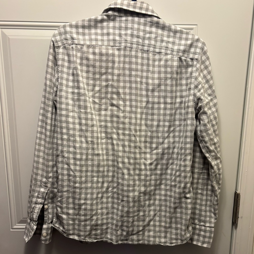 Faherty Women’s Gray Checkered Button Up - image 6